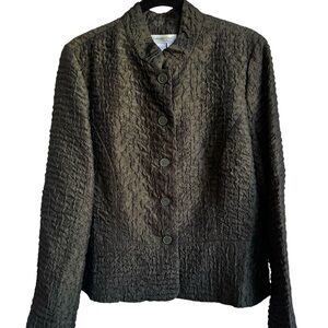 Coldwater Creek Women’s Dark Olive Green Textured Jacket